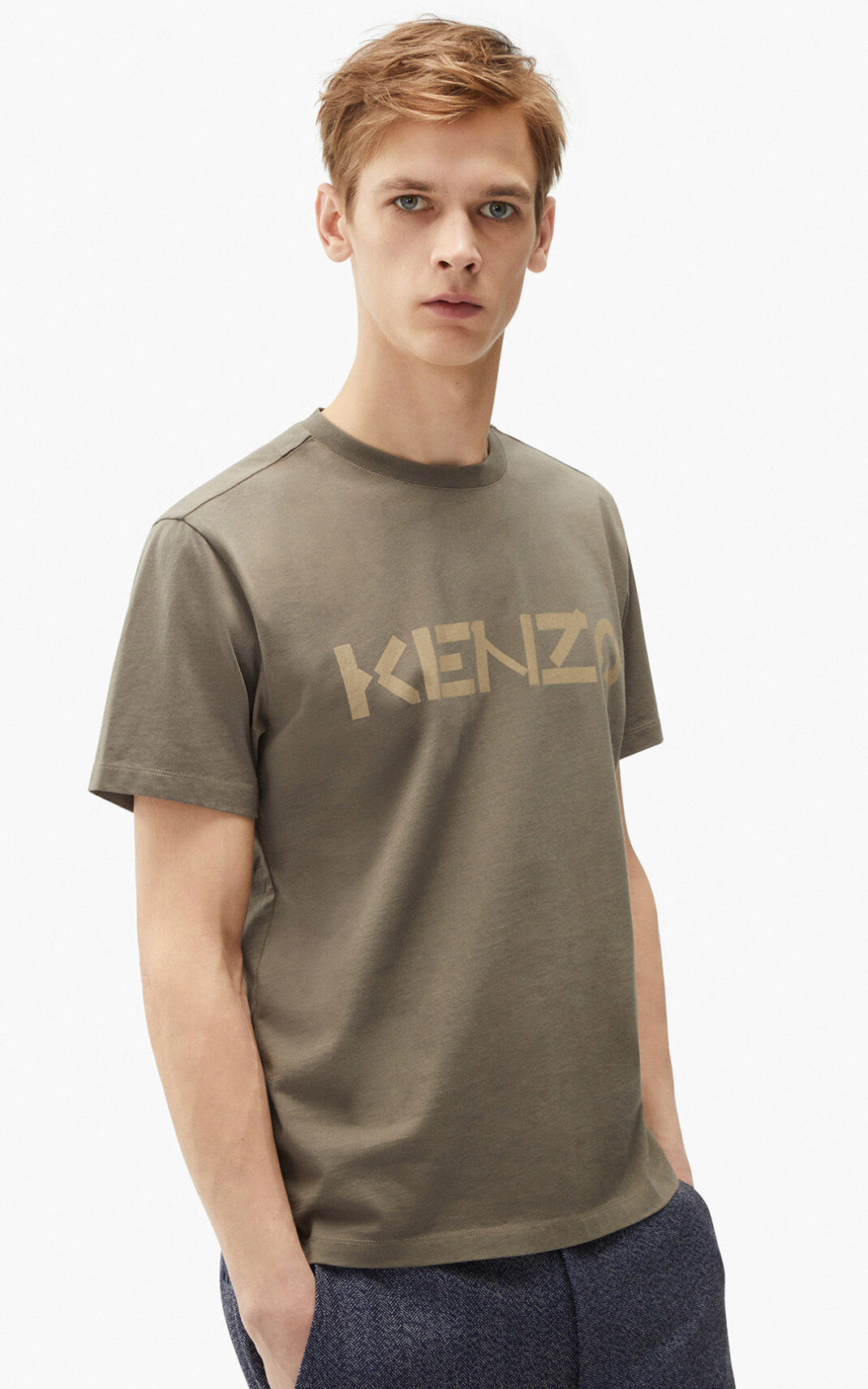 Kenzo Logo Tシャツ メンズ ライトグレー - UIFLBW915